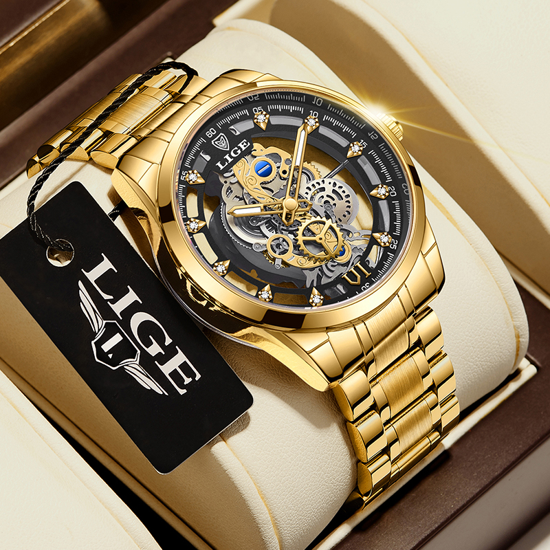 Vintage Collectible Watches - 2026 LIGE Men Watch Skeleton Automatic