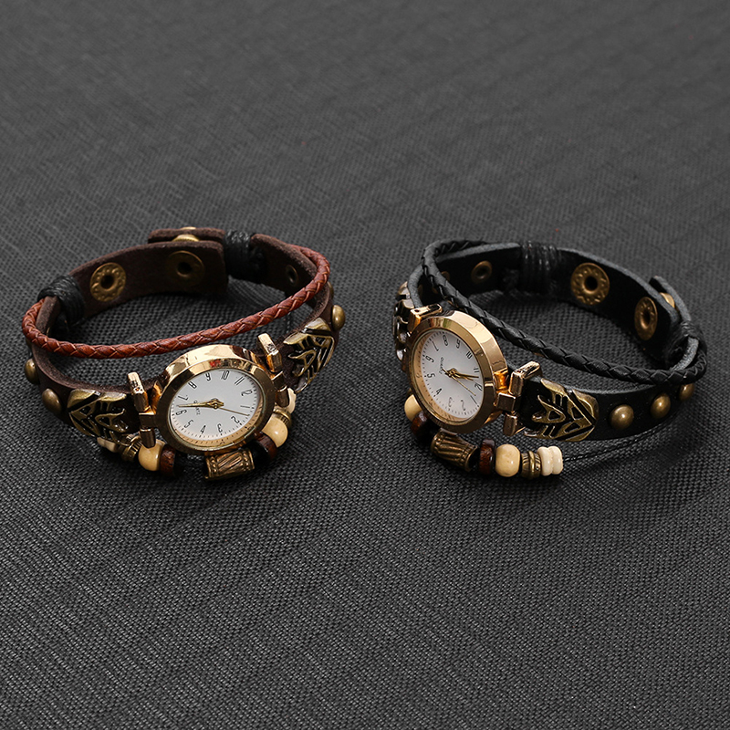 Vintage Leather Quartz Watch H - Vintage Collectible Watches ulasan dan harga