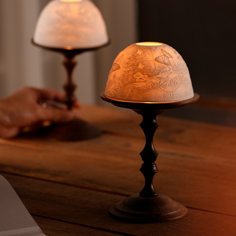 Vintage Walnut Candle Holder w - Collectible Vintage Matches ulasan dan harga