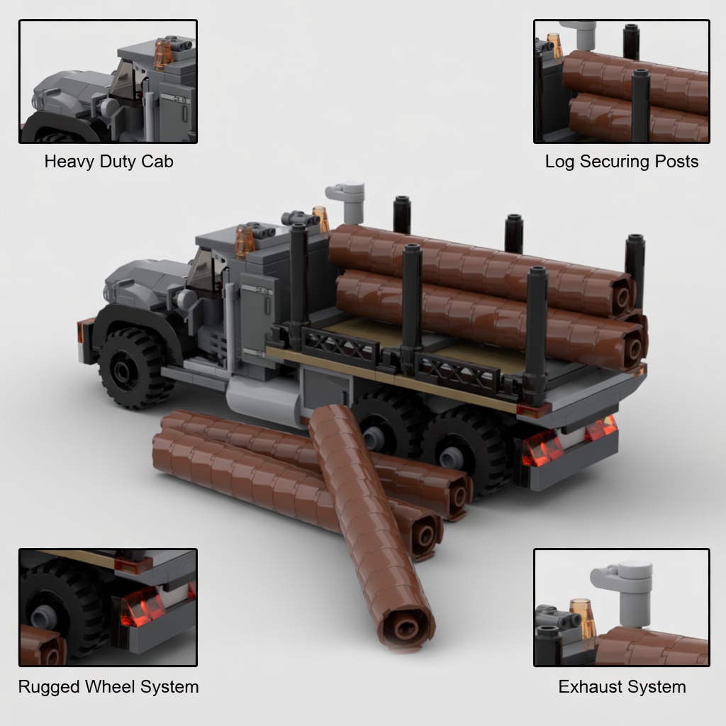 MOC Vintage Logging Truck Bric - Vintage Collectible Trucks ulasan dan harga