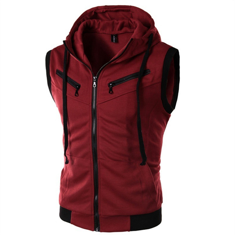 New Men's Hooded Sleeveless Ve - Vintage Zip Hoodie ulasan dan harga