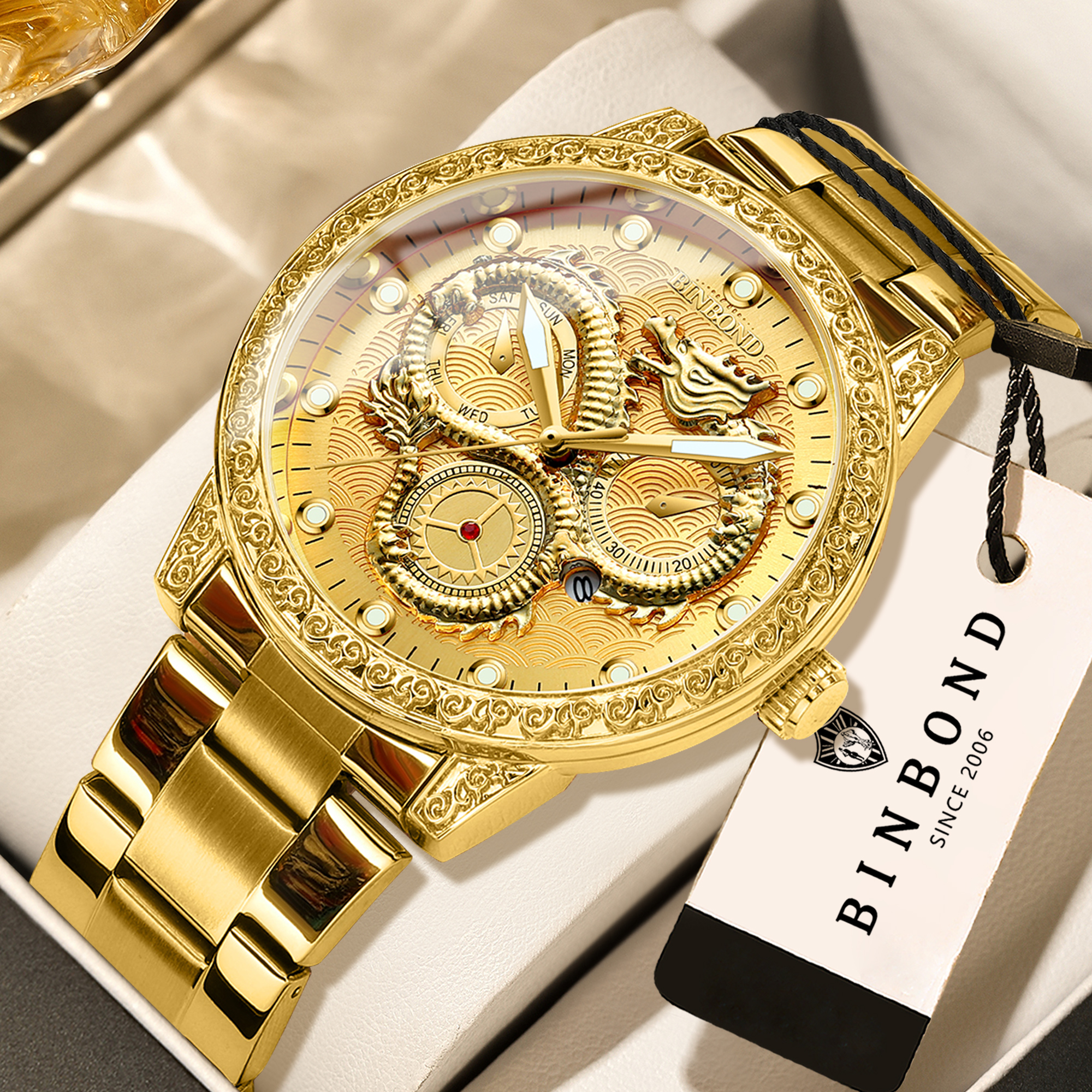 BINBOND Dragon vintage luxury  - Vintage Collectible Watches ulasan dan harga