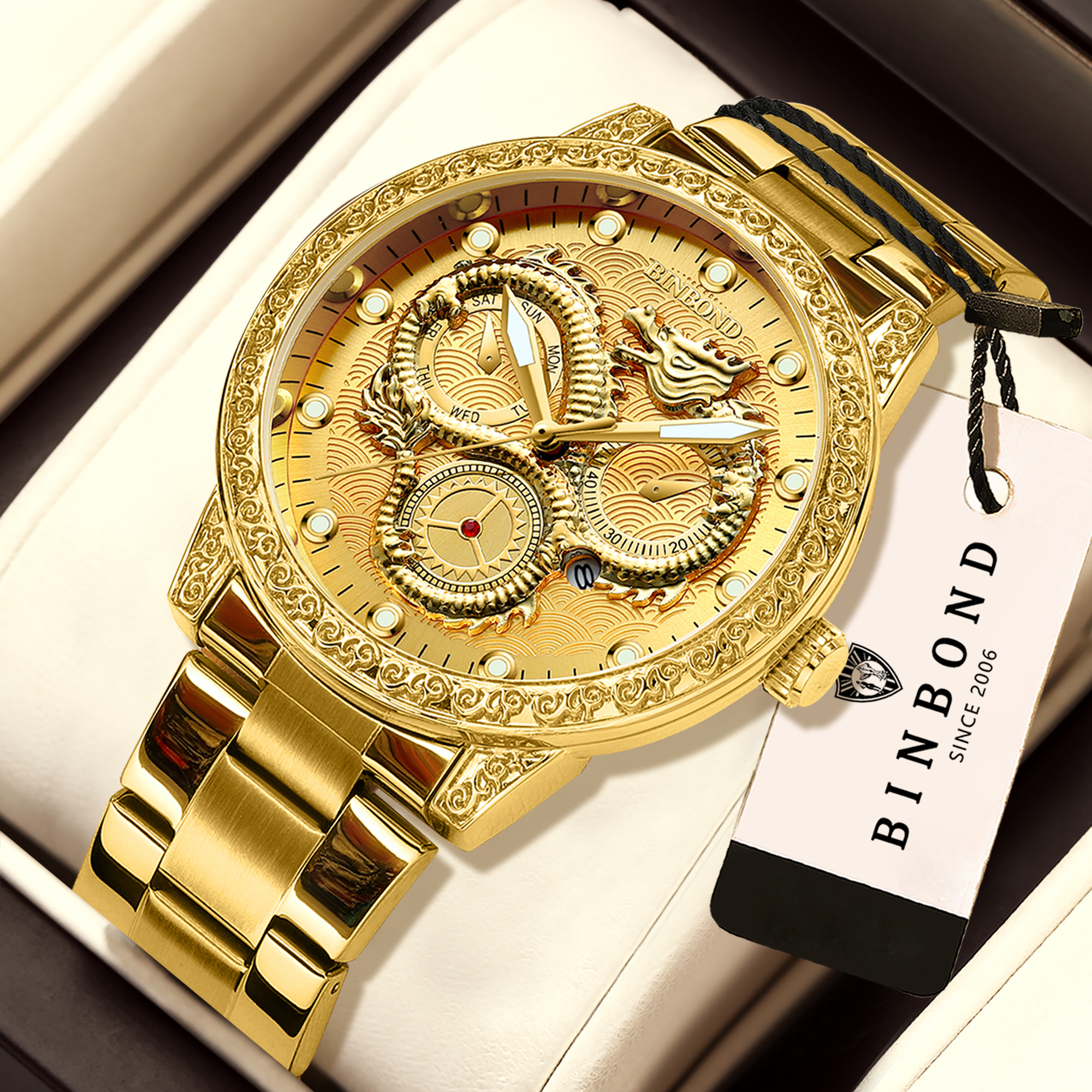 BINBOND Dragon vintage luxury  - Vintage Collectible Watches ulasan dan harga
