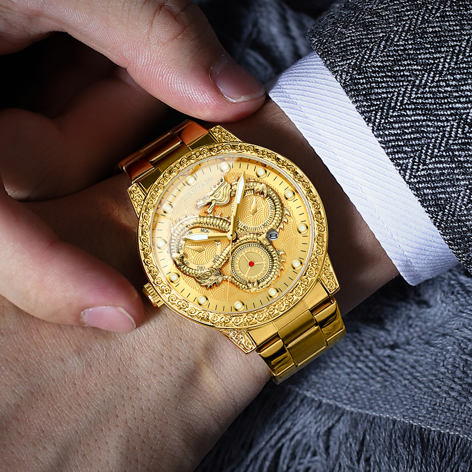 BINBOND Dragon vintage luxury  - Vintage Collectible Watches ulasan dan harga