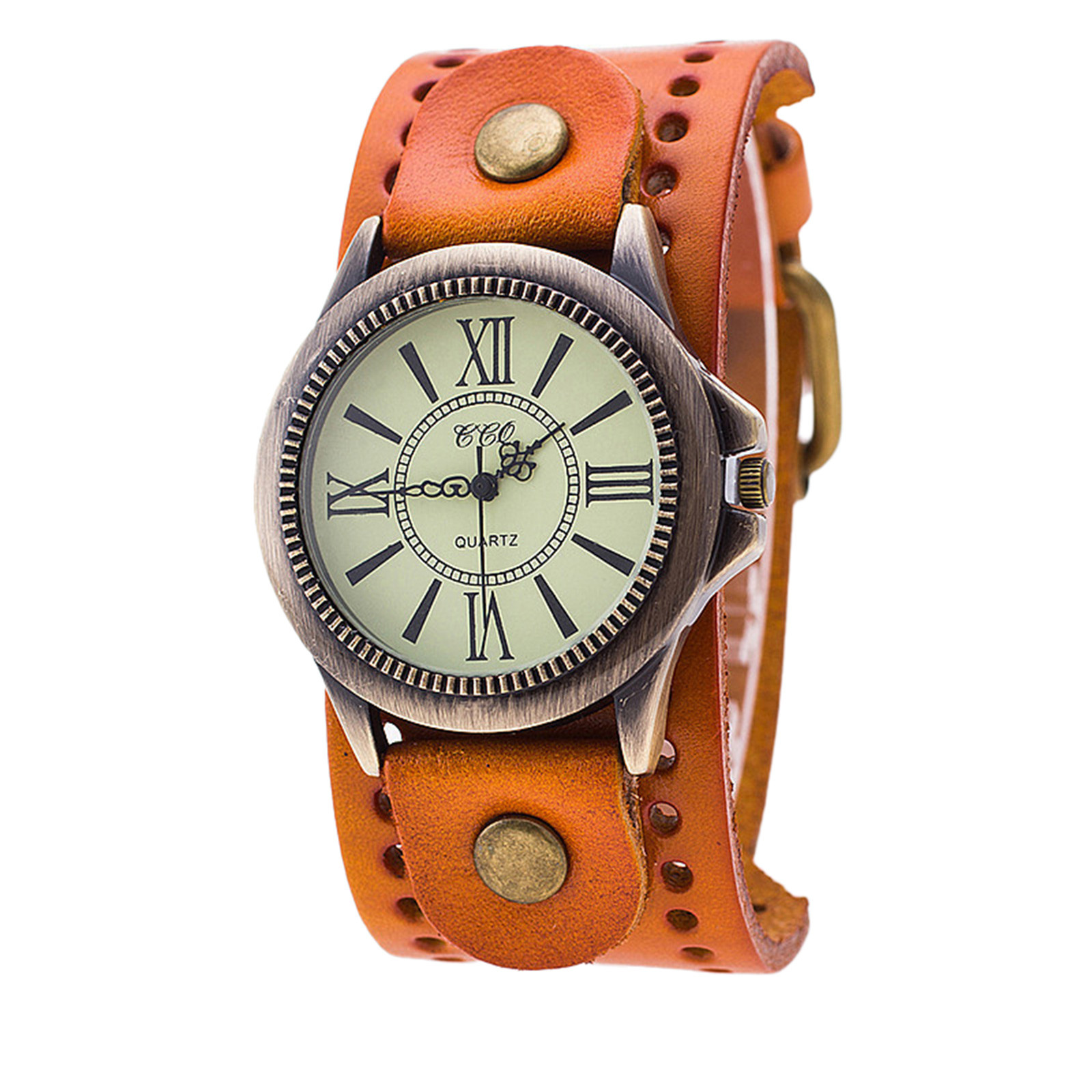 Punk Retro Leather Watch Roman - Vintage Collectible Watches ulasan dan harga
